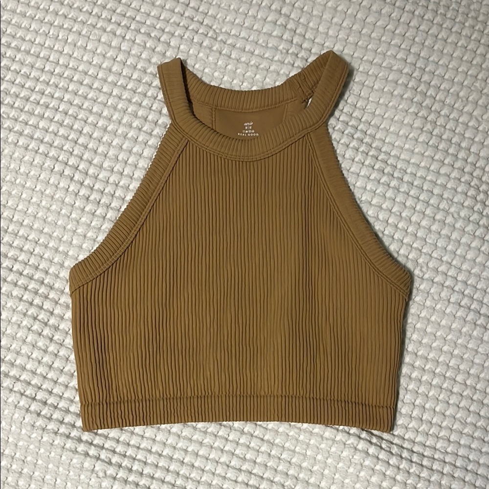 Ribbed Tan Crop Top